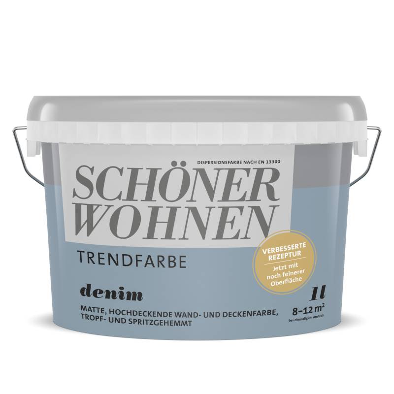 Schöner Wohnen Farbe Trendfarbe 'Denim' jeansblau matt 1 l von Schöner Wohnen Farbe