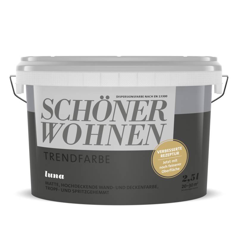 Schöner Wohnen Farbe Trendfarbe 'Luna' schwarzgrau matt 2,5 l Schöner Wohnen Farbe Trendfarbe 'Luna' schwarzgrau matt 2,5 l von Schöner Wohnen Farbe