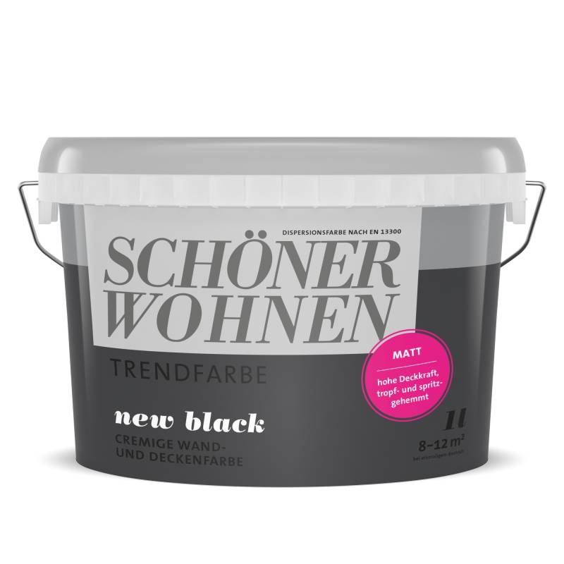 Schöner Wohnen Farbe Trendfarbe 'New Black' schwarz matt 1 l Schöner Wohnen Farbe Trendfarbe 'New Black' schwarz matt 1 l von Schöner Wohnen Farbe