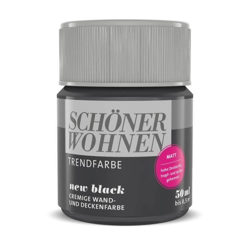 Schöner Wohnen Farbe Trendfarbe 'New Black' schwarz matt 50 ml Schöner Wohnen Farbe Trendfarbe 'New Black' schwarz matt 50 ml von Schöner Wohnen Farbe
