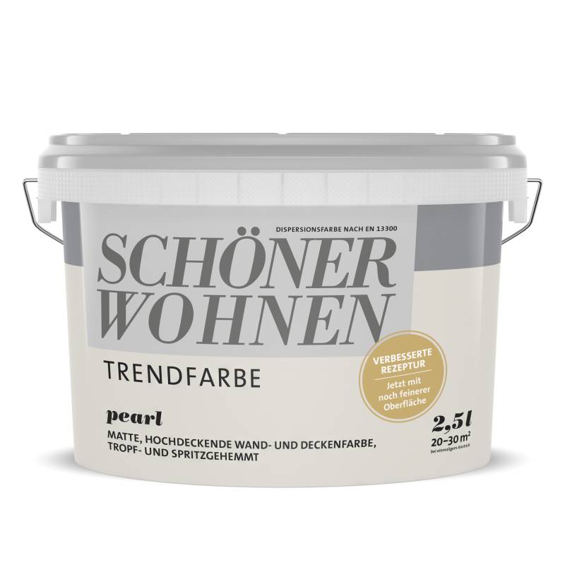 Schöner Wohnen Farbe Trendfarbe 'Pearl' perlweiß matt 2,5 l von Schöner Wohnen Farbe