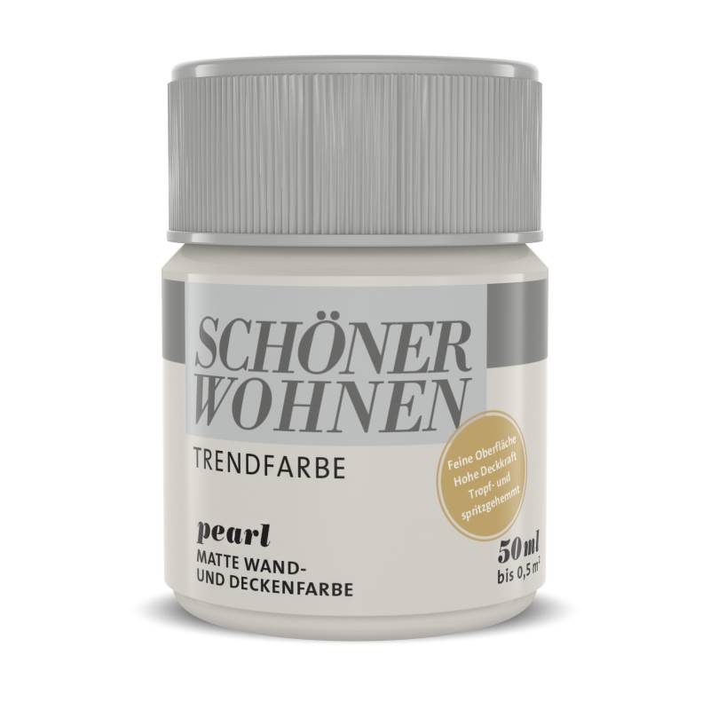 Schöner Wohnen Farbe Trendfarbe 'Pearl' perlweiß matt 50 ml von Schöner Wohnen Farbe