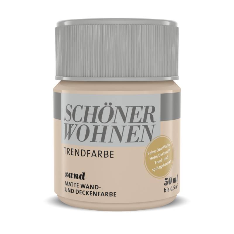 Schöner Wohnen Farbe Trendfarbe 'Sand' sandfarben matt 50 ml von Schöner Wohnen Farbe