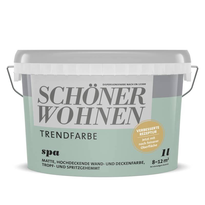 Schöner Wohnen Farbe Trendfarbe 'Spa' graugrün matt 1 l von Schöner Wohnen Farbe