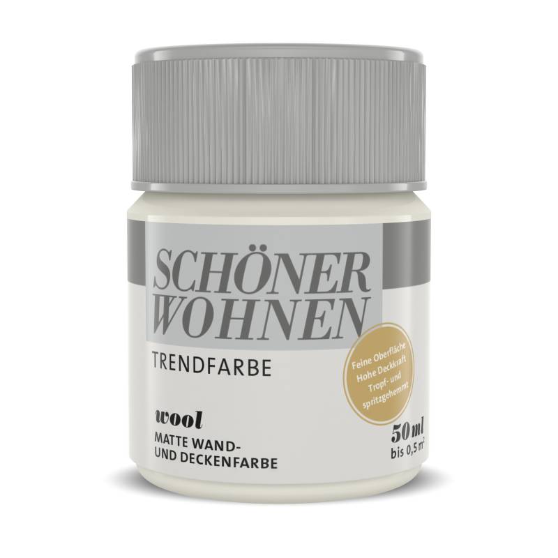 Schöner Wohnen Farbe Trendfarbe 'Wool' wollweiß matt 50 ml von Schöner Wohnen Farbe