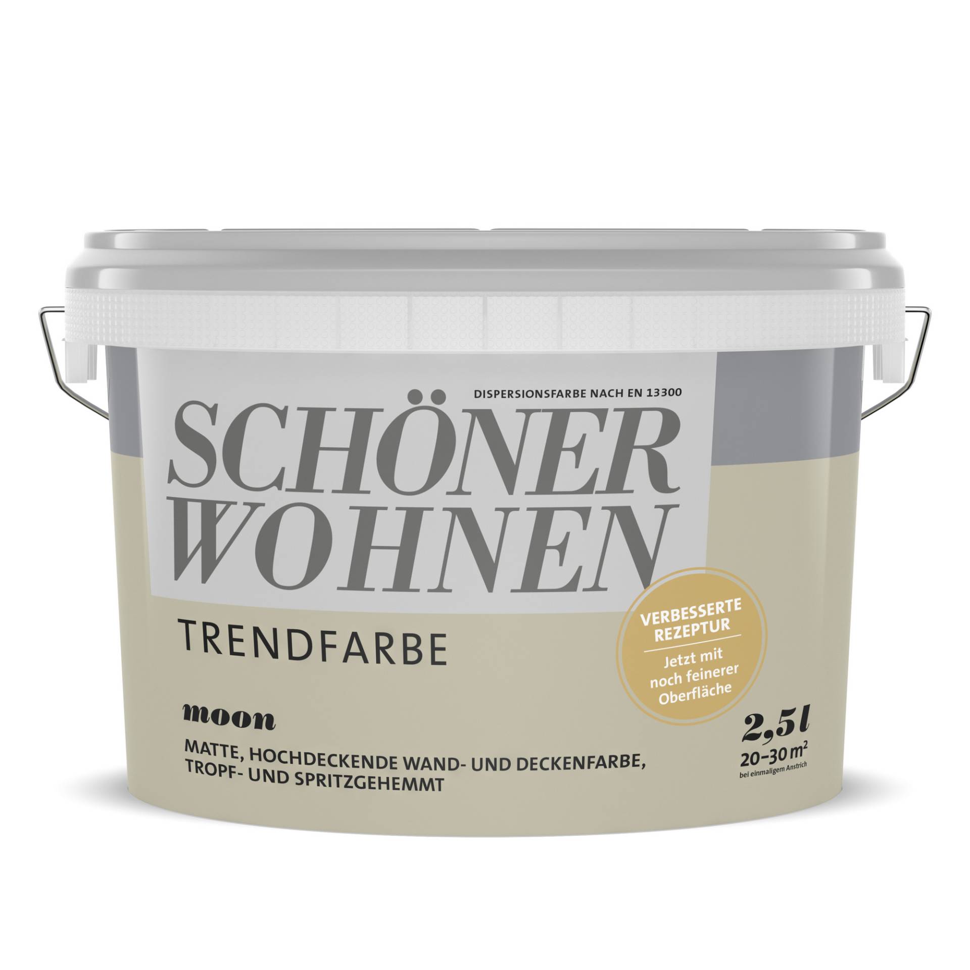 Schöner Wohnen Farbe Trendfarbe 'Moon' beigegrau matt 2,5 l von Schöner Wohnen Farbe