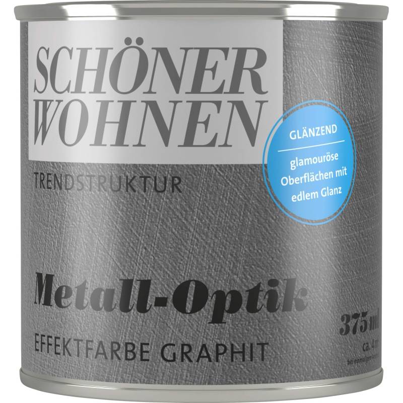 Schöner Wohnen Metall-Optik glänzend Graphit 375 ml von SCHÖNER WOHNEN-Farbe