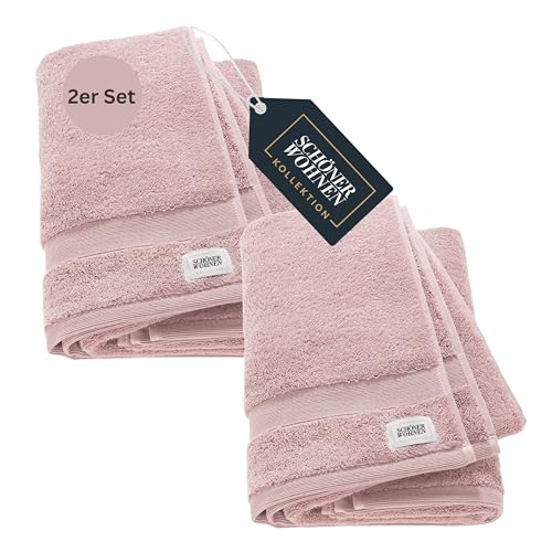 SCHÖNER WOHNEN 2er Set Premium Duschtuch 70x140 cm - saugstark - Luxus Badetücher Rose 2teilig - 100% Baumwolle - flauschig weich - als Handtuch-Set kombinierbar - Frottiertücher - Öko-Tex SCHÖNER WOHNEN 2er Set Premium Duschtuch 70x140 cm - saugstark - Luxus Badetücher Rose 2teilig - 100% Baumwolle - flauschig weich - als Handtuch-Set kombinierbar - Frottiertücher - Öko-Tex von Schöner Wohnen Kollektion