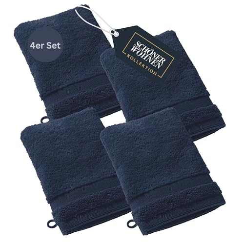 SCHÖNER WOHNEN 4er Set Premium Waschhandschuh Baby 16x21 cm - saugstark - Luxus Waschlappen Blau - 100% Baumwolle - flauschig weich - als Handtuch-Set kombinierbar - Frottee Kinder - Öko-Tex SCHÖNER WOHNEN 4er Set Premium Waschhandschuh Baby 16x21 cm - saugstark - Luxus Waschlappen Blau - 100% Baumwolle - flauschig weich - als Handtuch-Set kombinierbar - Frottee Kinder - Öko-Tex von Schöner Wohnen Kollektion