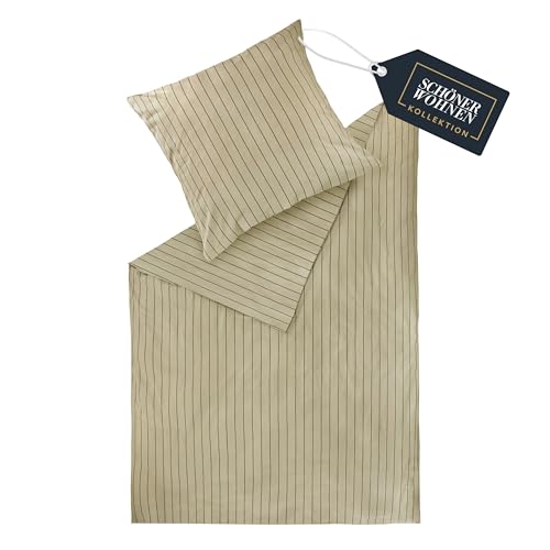 SCHÖNER WOHNEN Flanell Bettwäsche 200x200 Baumwolle Beige - Luxus Bettwäsche-Set 3teilig Öko - kuschelige warme Flauschige Sets - 1 Bettwäschebezug und 2 Kopfkissenbezug 80x80cm - Herbst & Winter SCHÖNER WOHNEN Flanell Bettwäsche 200x200 Baumwolle Beige - Luxus Bettwäsche-Set 3teilig Öko - kuschelige warme Flauschige Sets - 1 Bettwäschebezug und 2 Kopfkissenbezug 80x80cm - Herbst & Winter von Schöner Wohnen Kollektion