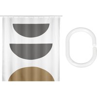SCHÖNER WOHNEN-Kollektion Duschvorhang ""Mahan"", (Set, 17 tlg.), aus recyceltem Polyester, abstraktes Motiv, mit 16 Duschvorhangringen von Schöner Wohnen-Kollektion