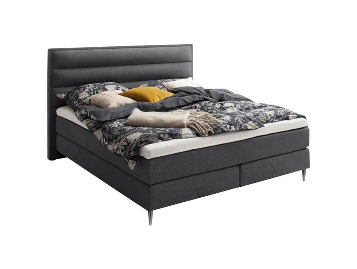 Schöner Wohnen BOXSPRINGBETT, Anthrazit, H2 + H3, 7-Zonen, Höhe ca. 20 cm, 180x200 cm, REACH, gepolstertes Kopfteil, Stoffauswahl, Topper durchgehend, von Schöner-Wohnen-Kollektion