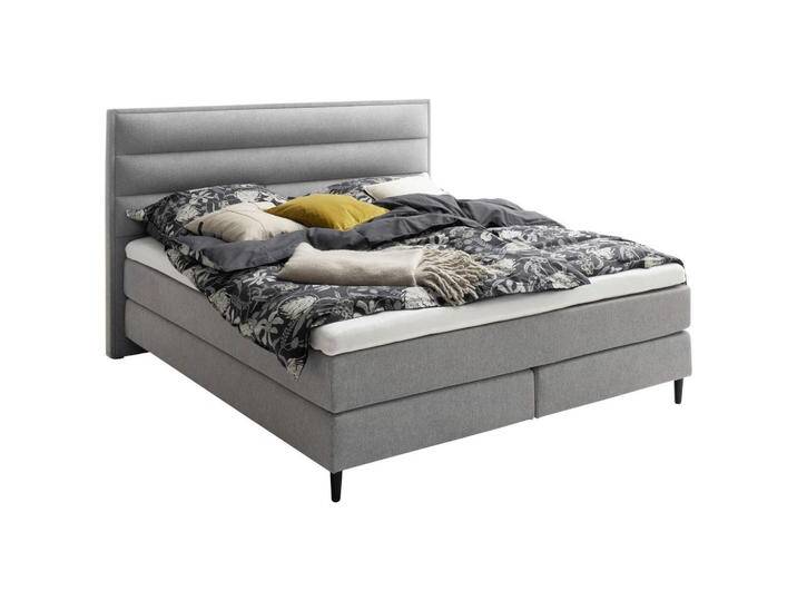 Schöner Wohnen BOXSPRINGBETT, Hellgrau, H2 + H3, 7-Zonen, Höhe ca. 20 cm, 160x200 cm, REACH, gepolstertes Kopfteil, Stoffauswahl, Topper durchgehend, von Schöner-Wohnen-Kollektion
