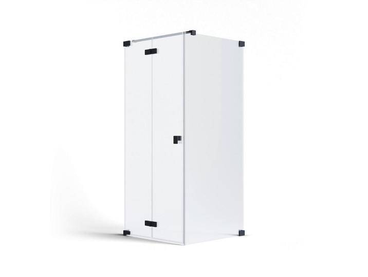 Schöner Wohnen DUSCHKABINE FIT, Schwarz, Glas, Metall, 100x200x80 cm, CE, Made in Germany, Badezimmer, Baden & Duschen, Duschkabinen von Schöner-Wohnen-Kollektion