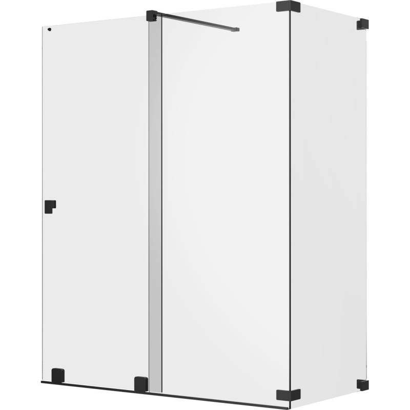 Schöner Wohnen Dusch-Schiebetür Walk-In m. Wand R Schwarzmatt 130 x 120 x 200 cm von Schöner Wohnen Kollektion