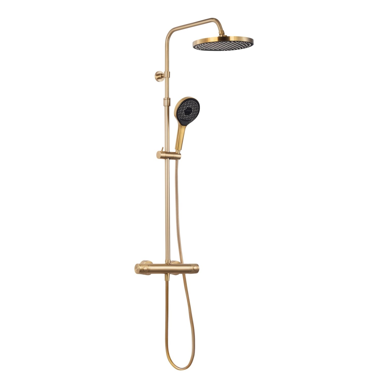 Schöner Wohnen Duschsystem mit Thermostat Glaia Wassersparend Mattgold von Schöner Wohnen Kollektion