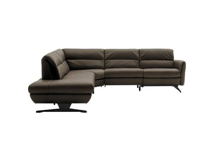 Schöner Wohnen ECKSOFA, Graubraun, Echtleder, Nappaleder, Longlife-Leder, 4-Sitzer, Ottomane links, L-Form, 286x258 cm, Goldenes M, Fußauswahl, von Schöner-Wohnen-Kollektion