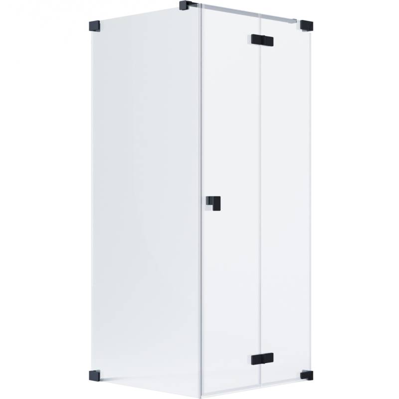 Schöner Wohnen Eckdusche Drehfalttür und Wand L Schwarzmatt 100 x 80 x 200 cm von Schöner Wohnen Kollektion