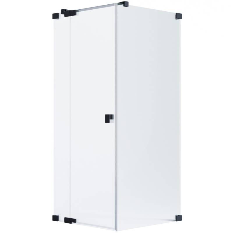 Schöner Wohnen Eckdusche Drehtür m. Festteil u. Wand Schwarz 80 x 100 x 200 cm von Schöner Wohnen Kollektion