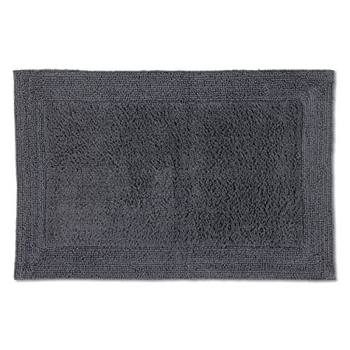 Schöner Wohnen Kollektion Badematte 60 x 90 cm – beidseitig verwendbar – waschbarer Badvorleger anthrazit – Bordüre – 100% Baumwolle Schöner Wohnen Kollektion Badematte 60 x 90 cm – beidseitig verwendbar – waschbarer Badvorleger anthrazit – Bordüre – 100% Baumwolle von Schöner Wohnen Kollektion
