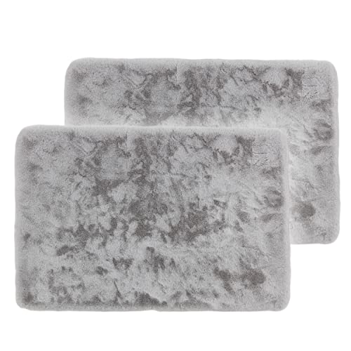 Schöner Wohnen Kollektion Badezimmerteppich 67x110 cm 2er Set – sehr Flauschige Badematte Silber – Deko Badezimmer Matte waschbar und rutschfest Schöner Wohnen Kollektion Badezimmerteppich 67x110 cm 2er Set – sehr Flauschige Badematte Silber – Deko Badezimmer Matte waschbar und rutschfest von Schöner Wohnen Kollektion