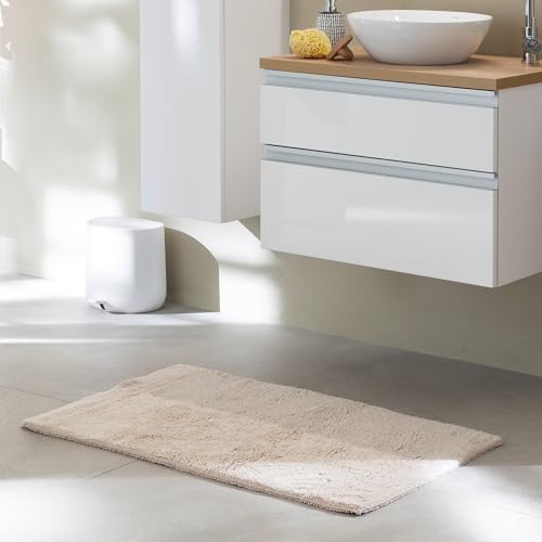 Schöner Wohnen Kollektion Badteppich einfarbig beige 40 x 60 cm – waschbare Badematte rutschfest - 100% Baumwolle – Badvorleger Trockner geeignet – Duschvorleger Badezimmer Schöner Wohnen Kollektion Badteppich einfarbig beige 40 x 60 cm – waschbare Badematte rutschfest - 100% Baumwolle – Badvorleger Trockner geeignet – Duschvorleger Badezimmer von Schöner Wohnen Kollektion