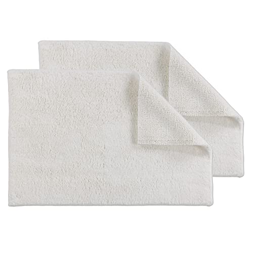 Schöner Wohnen Kollektion Badteppich 60 x 90 cm 2er Set – beidseitig verwendbar & waschbar – 100% Baumwolle – Badematte einfarbig Creme von Schöner Wohnen Kollektion