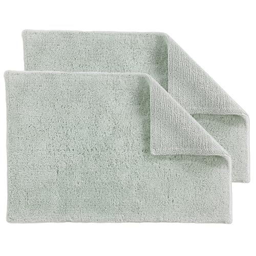 Schöner Wohnen Kollektion Badteppich einfarbig Mint - 2er Set 67 x 110 cm – waschbare Badematte rutschfest Badezimmer - 100% Baumwolle – Duschvorleger Trockner geeignet von Schöner Wohnen Kollektion