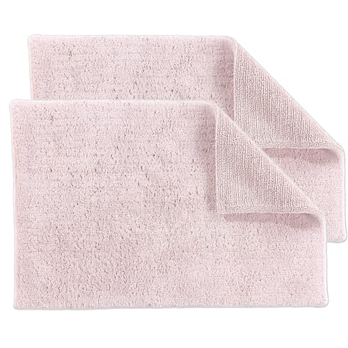 Schöner Wohnen Kollektion Badteppich einfarbig Rose - 2er Set 67 x 110 cm – waschbare Badematte rutschfest Badezimmer - 100% Baumwolle – Duschvorleger Trockner geeignet von Schöner Wohnen Kollektion