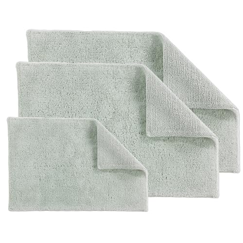 Schöner Wohnen Kollektion Badteppich einfarbig Mint Set 40x60cm, 60x90cm & 67x110 cm – Badematte rutschfest - Badteppich waschbar – Badezimmer Duschvorleger Trockner geeignet von Schöner Wohnen Kollektion