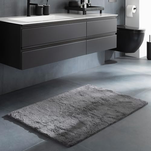 Schöner Wohnen Kollektion Badteppich einfarbig anthrazit 40 x 60 cm – waschbare Badematte rutschfest - 100% Baumwolle – Badvorleger Trockner geeignet – Duschvorleger Badezimmer Schöner Wohnen Kollektion Badteppich einfarbig anthrazit 40 x 60 cm – waschbare Badematte rutschfest - 100% Baumwolle – Badvorleger Trockner geeignet – Duschvorleger Badezimmer von Schöner Wohnen Kollektion