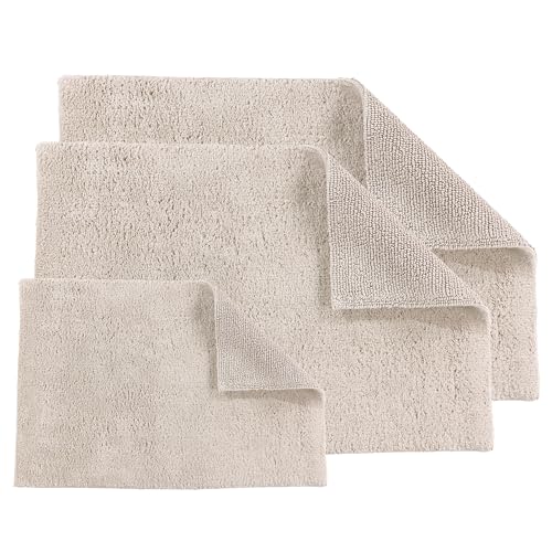 Schöner Wohnen Kollektion Badteppich einfarbig beige Set 40x60cm, 60x90cm & 67x110 cm – Badematte rutschfest - Badteppich waschbar – Badezimmer Duschvorleger Trockner geeignet von Schöner Wohnen Kollektion