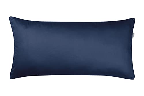 Schöner Wohnen Kollektion Bettwäsche Pure 40x80 Navy - Bettwäsche Baumwolle - Bettwäscheset Kopfkissenbezug 2teilig - Kissenbezüge von Schöner Wohnen Kollektion