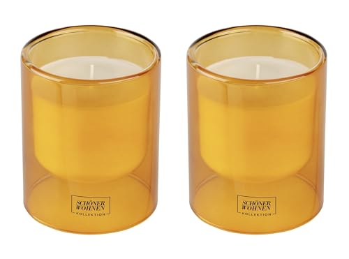 Schöner Wohnen Kollektion Duftkerze Mod. Vanilla L, 2er Set lieblich, verwöhnender Vanille-Duft Weiß von Schöner Wohnen Kollektion