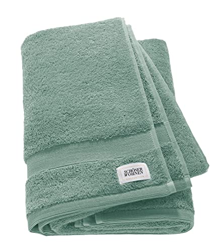 SCHÖNER WOHNEN Premium Duschtuch 70x140 cm - saugstark - Luxus Badetücher grün - 100% Baumwolle - als Handtuch-Set kombinierbar - Frottee Kinder - Öko-Tex von Schöner Wohnen Kollektion