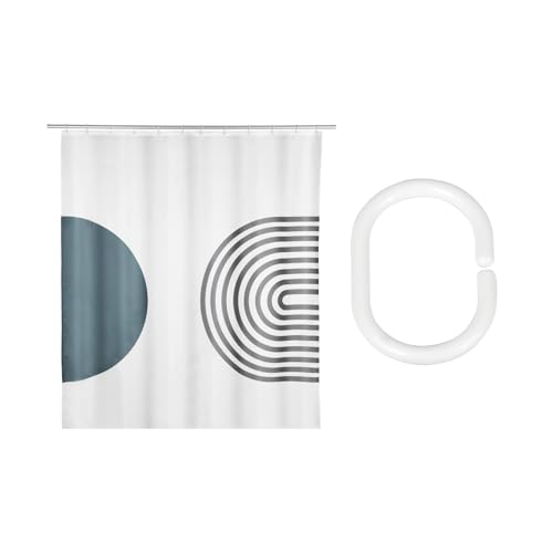 Schöner Wohnen Kollektion Duschvorhang Mod. Orfa 180 x 200 cm aus 100% recyceltem Polyester mit 16 Duschvorhangringen GRS-Zertifiziert wasserabweisend Farbe Mehrfarbig von Schöner Wohnen Kollektion