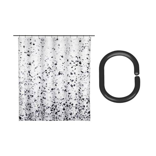 Schöner Wohnen Kollektion Duschvorhang Mod. Tosi Terrazzo-Design aus 100% GRS-zertifiziertem Polyester 180 x 200 cm wasserabweisend mit 16 Duschvorhangringen Mehrfarbig von Schöner Wohnen Kollektion