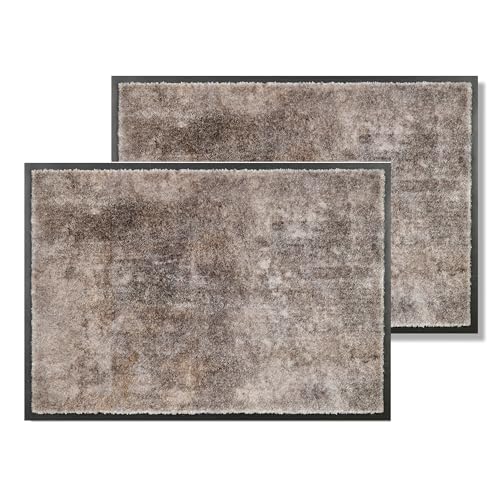Schöner Wohnen Kollektion Fußmatte innen - Schmutzfangmatte 2er Set 50 x 70 cm Beton grau - rutschfeste Sauberlaufmatte robust - Fussmatte Haustür - Türmatte waschbar bei 30°C Schöner Wohnen Kollektion Fußmatte innen - Schmutzfangmatte 2er Set 50 x 70 cm Beton grau - rutschfeste Sauberlaufmatte robust - Fussmatte Haustür - Türmatte waschbar bei 30°C von Schöner Wohnen Kollektion