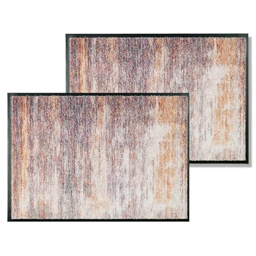 Schöner Wohnen Kollektion Fußmatte innen - Schmutzfangmatte 2er Set 50 x 70 cm Streifen bunt - rutschfeste Sauberlaufmatte - Fussmatte Haustür - Türmatte waschbar bei 30°C Schöner Wohnen Kollektion Fußmatte innen - Schmutzfangmatte 2er Set 50 x 70 cm Streifen bunt - rutschfeste Sauberlaufmatte - Fussmatte Haustür - Türmatte waschbar bei 30°C von Schöner Wohnen Kollektion