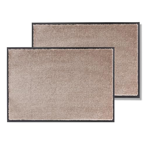 Schöner Wohnen Kollektion Fußmatte innen - Schmutzfangmatte 2er Set 50 x 70 cm Taupe - rutschfeste Sauberlaufmatte robust - Fussmatte Haustür - Türmatte waschbar bei 30°C Schöner Wohnen Kollektion Fußmatte innen - Schmutzfangmatte 2er Set 50 x 70 cm Taupe - rutschfeste Sauberlaufmatte robust - Fussmatte Haustür - Türmatte waschbar bei 30°C von Schöner Wohnen Kollektion