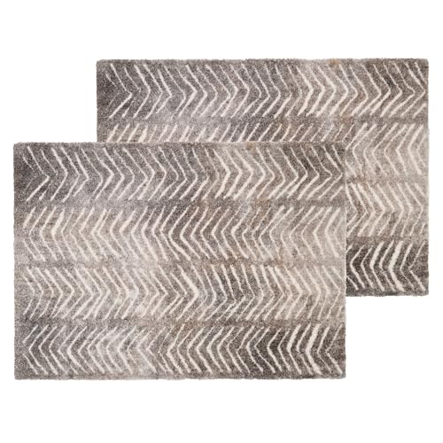 Schöner Wohnen Kollektion Fußmatte innen - Schmutzfangmatte 2er Set 50 x 70 cm Triangle Taupe - rutschfeste Sauberlaufmatte - Fussmatte Haustür - Türmatte waschbar bei 30°C Schöner Wohnen Kollektion Fußmatte innen - Schmutzfangmatte 2er Set 50 x 70 cm Triangle Taupe - rutschfeste Sauberlaufmatte - Fussmatte Haustür - Türmatte waschbar bei 30°C von Schöner Wohnen Kollektion
