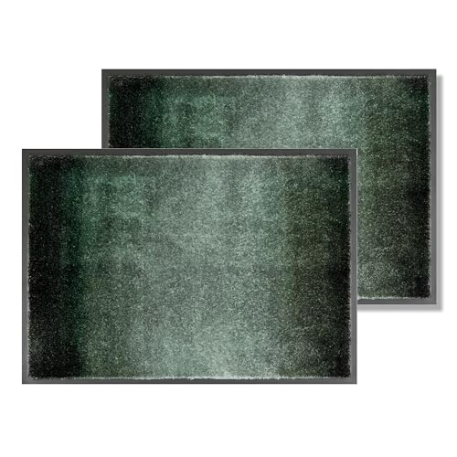 Schöner Wohnen Kollektion Fußmatte innen - Schmutzfangmatte 2er Set 50 x 70 cm Verlauf waldgrün - rutschfeste Sauberlaufmatte - Fussmatte Haustür - Türmatte waschbar bei 30°C Schöner Wohnen Kollektion Fußmatte innen - Schmutzfangmatte 2er Set 50 x 70 cm Verlauf waldgrün - rutschfeste Sauberlaufmatte - Fussmatte Haustür - Türmatte waschbar bei 30°C von Schöner Wohnen Kollektion
