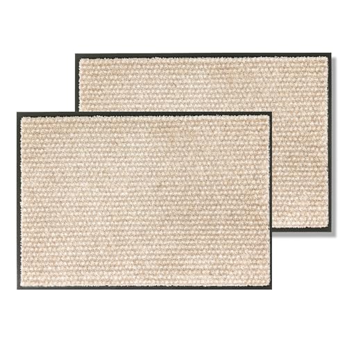Schöner Wohnen Kollektion Fußmatte innen - Schmutzfangmatte 2er Set 50x70 cm Punkte beige - rutschfeste Sauberlaufmatte robust - Fussmatte Haustür - Türmatte waschbar bei 30°C Schöner Wohnen Kollektion Fußmatte innen - Schmutzfangmatte 2er Set 50x70 cm Punkte beige - rutschfeste Sauberlaufmatte robust - Fussmatte Haustür - Türmatte waschbar bei 30°C von Schöner Wohnen Kollektion