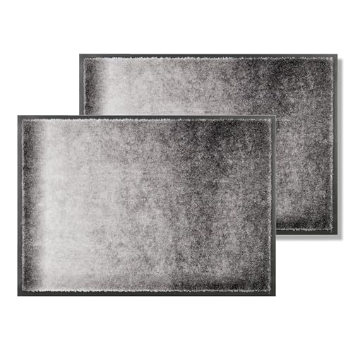 Schöner Wohnen Kollektion Fußmatte innen - Schmutzfangmatte 2er Set 50x70 cm Verlauf grau - rutschfeste Sauberlaufmatte robust - Fussmatte Haustür - Türmatte waschbar bei 30°C Schöner Wohnen Kollektion Fußmatte innen - Schmutzfangmatte 2er Set 50x70 cm Verlauf grau - rutschfeste Sauberlaufmatte robust - Fussmatte Haustür - Türmatte waschbar bei 30°C von Schöner Wohnen Kollektion