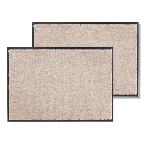 Schöner Wohnen Kollektion Fußmatte innen - Schmutzfangmatte 2er Set 67 x 100 cm Beige - rutschfeste Sauberlaufmatte robust - Fussmatte Haustür - Türmatte waschbar bei 30°C Schöner Wohnen Kollektion Fußmatte innen - Schmutzfangmatte 2er Set 67 x 100 cm Beige - rutschfeste Sauberlaufmatte robust - Fussmatte Haustür - Türmatte waschbar bei 30°C von Schöner Wohnen Kollektion