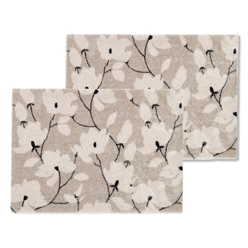 Schöner Wohnen Kollektion Fußmatte innen - Schmutzfangmatte 2er Set 67 x 100 cm Blumen Creme - rutschfeste Sauberlaufmatte - Fussmatte Haustür - Türmatte waschbar bei 30°C Schöner Wohnen Kollektion Fußmatte innen - Schmutzfangmatte 2er Set 67 x 100 cm Blumen Creme - rutschfeste Sauberlaufmatte - Fussmatte Haustür - Türmatte waschbar bei 30°C von Schöner Wohnen Kollektion