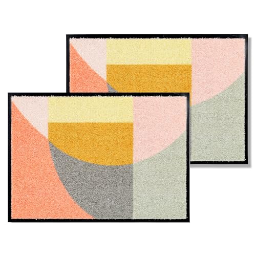 Schöner Wohnen Kollektion Fußmatte innen - Schmutzfangmatte 2er Set 67 x 100 cm Grafik bunt - rutschfeste Sauberlaufmatte - Fussmatte Haustür - Türmatte waschbar bei 30°C Schöner Wohnen Kollektion Fußmatte innen - Schmutzfangmatte 2er Set 67 x 100 cm Grafik bunt - rutschfeste Sauberlaufmatte - Fussmatte Haustür - Türmatte waschbar bei 30°C von Schöner Wohnen Kollektion