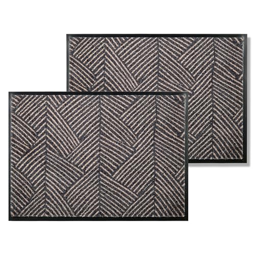 Schöner Wohnen Kollektion Fußmatte innen - Schmutzfangmatte 2er Set 67 x 100 cm Striche anthrazit - rutschfeste Sauberlaufmatte - Fussmatte Haustür - Türmatte waschbar bei 30°C Schöner Wohnen Kollektion Fußmatte innen - Schmutzfangmatte 2er Set 67 x 100 cm Striche anthrazit - rutschfeste Sauberlaufmatte - Fussmatte Haustür - Türmatte waschbar bei 30°C von Schöner Wohnen Kollektion