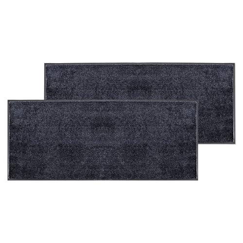 Schöner Wohnen Kollektion Fußmatte innen - Schmutzfangmatte 2er Set 67 x 150 cm Anthrazit-schwarz - rutschfeste Sauberlaufmatte - Fussmatte Haustür - Türmatte waschbar bei 30°C Schöner Wohnen Kollektion Fußmatte innen - Schmutzfangmatte 2er Set 67 x 150 cm Anthrazit-schwarz - rutschfeste Sauberlaufmatte - Fussmatte Haustür - Türmatte waschbar bei 30°C von Schöner Wohnen Kollektion