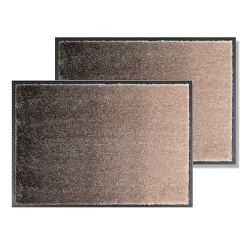 Schöner Wohnen Kollektion Fußmatte innen - Schmutzfangmatte 2er Set 67x100 cm Verlauf beige/Taupe - rutschfeste Sauberlaufmatte - Fussmatte Haustür - Türmatte waschbar bei 30°C Schöner Wohnen Kollektion Fußmatte innen - Schmutzfangmatte 2er Set 67x100 cm Verlauf beige/Taupe - rutschfeste Sauberlaufmatte - Fussmatte Haustür - Türmatte waschbar bei 30°C von Schöner Wohnen Kollektion